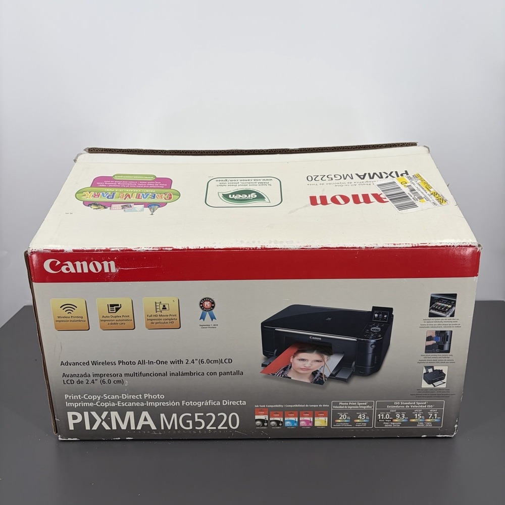 Canon PIXMA MG5220 Wireless All-In-One Inkjet Printer w/ Black Ink Tested